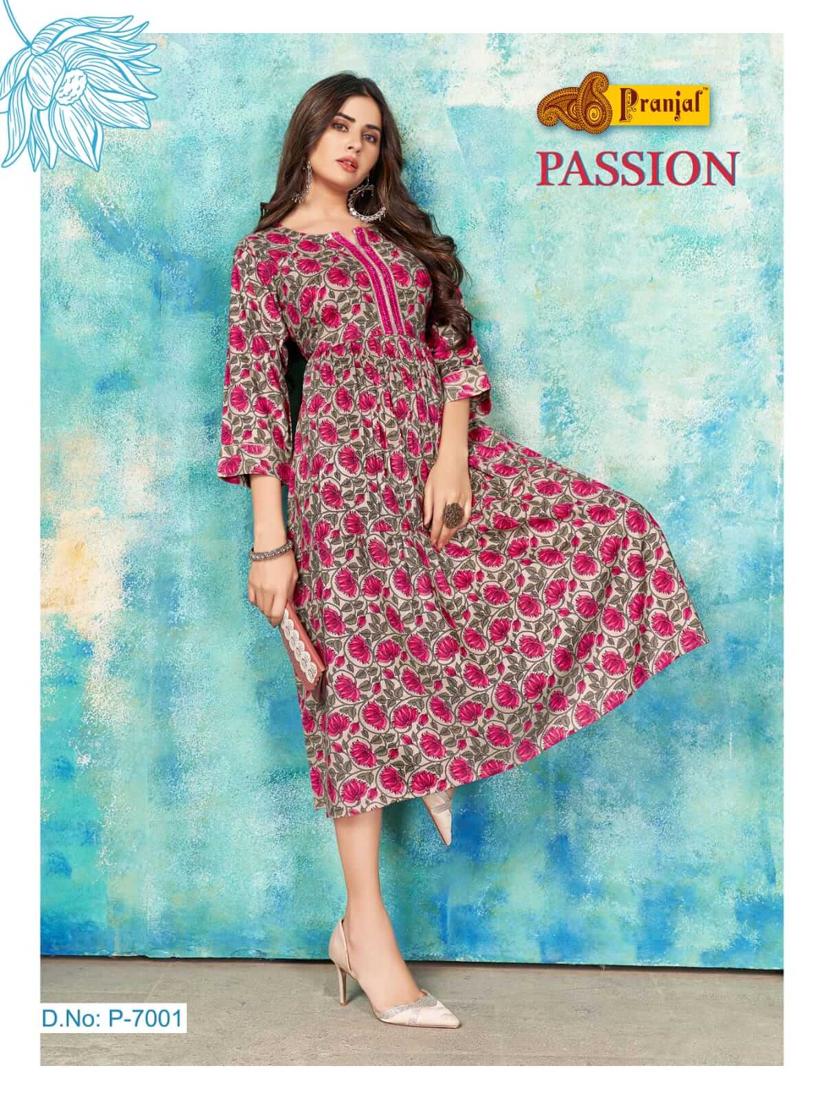 Pranjal Passion 7 Fancy Wear Designer Rayon Printed Anarkali Kurti Collection